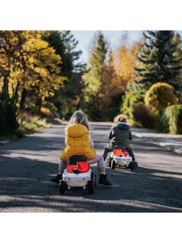 FALK Traktorek Baby Valtra Biały z Przyczepką + akc. od 1 roku