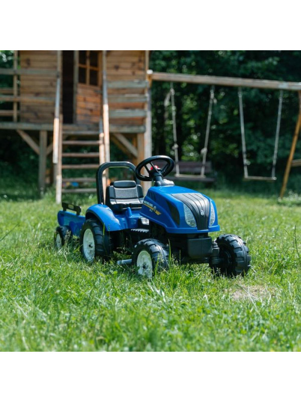 FALK Traktor na Pedały New Holland Duży z Przyczepką + Otwierana Maska od 2 lat