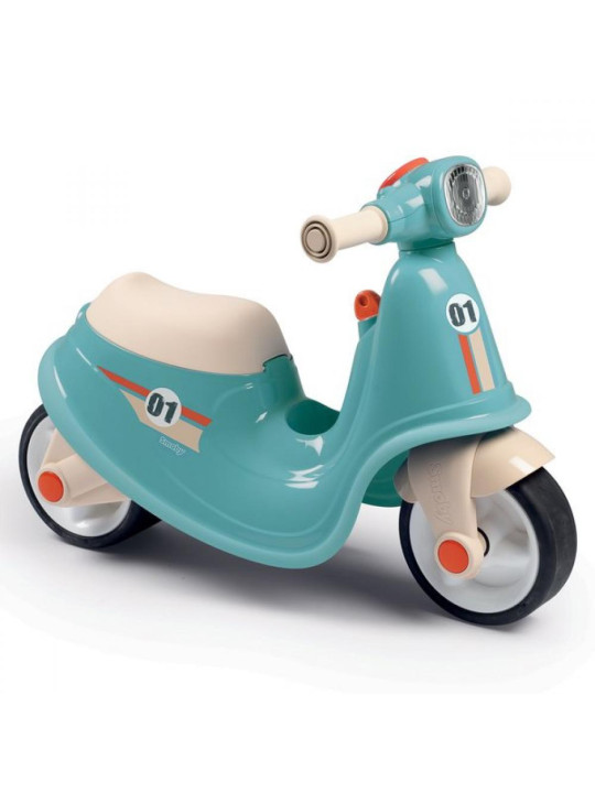 Smoby Niebieski jeździk skuter Retro Ciche koła Scooter