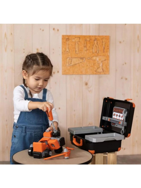 Smoby Black & Decker Walizka z Narzędziami + Samochód w Częściach