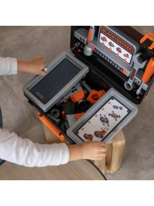 Smoby Black & Decker Walizka z Narzędziami + Samochód w Częściach