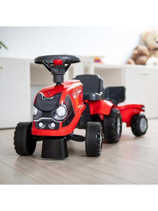 FALK Jeździk Traktorek Baby Case IH Ride-On Czerwony z Przyczepką + akc. od 12 miesięcy