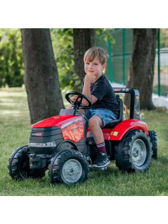 FALK Traktor na Pedały Case Czerwony Duży z Przyczepką od 3 lat