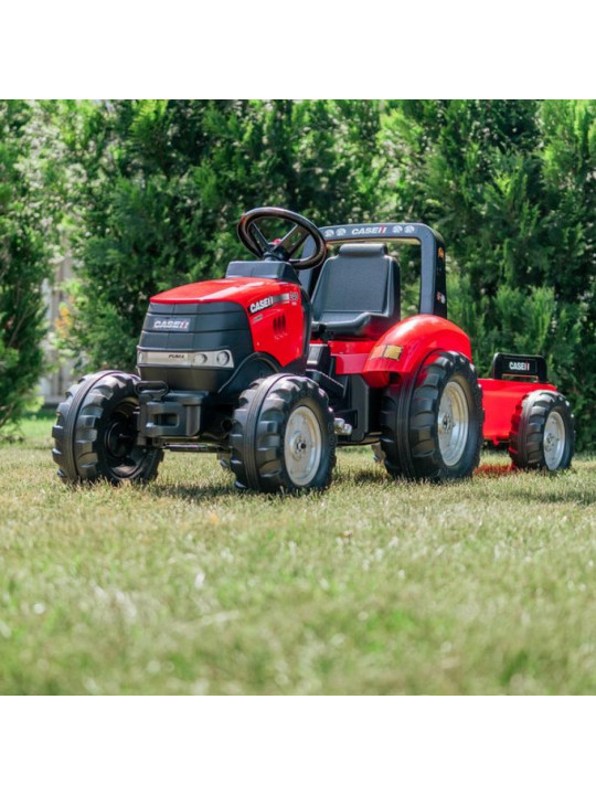 FALK Traktor na Pedały Case Czerwony Duży z Przyczepką od 3 lat