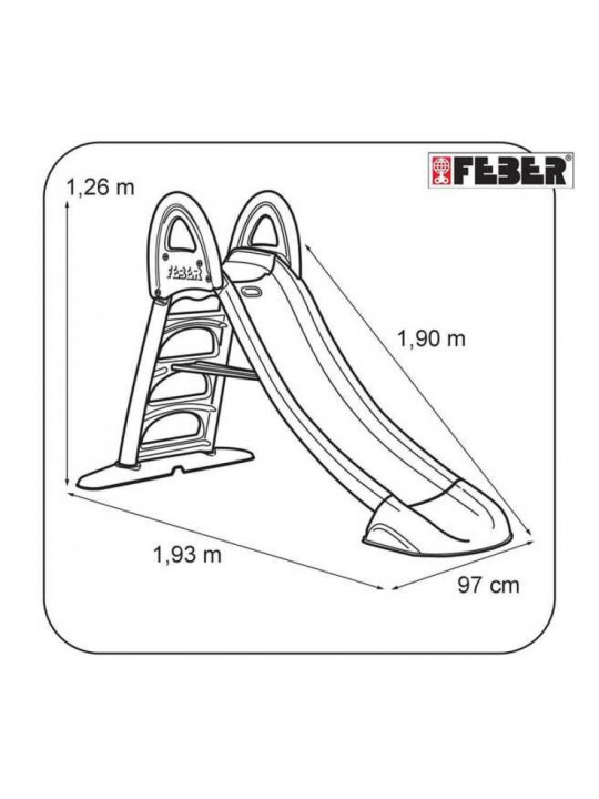 FEBER Duża Zjeżdżalnia Ogrodowa Ze Ślizgiem Wodnym 190 cm