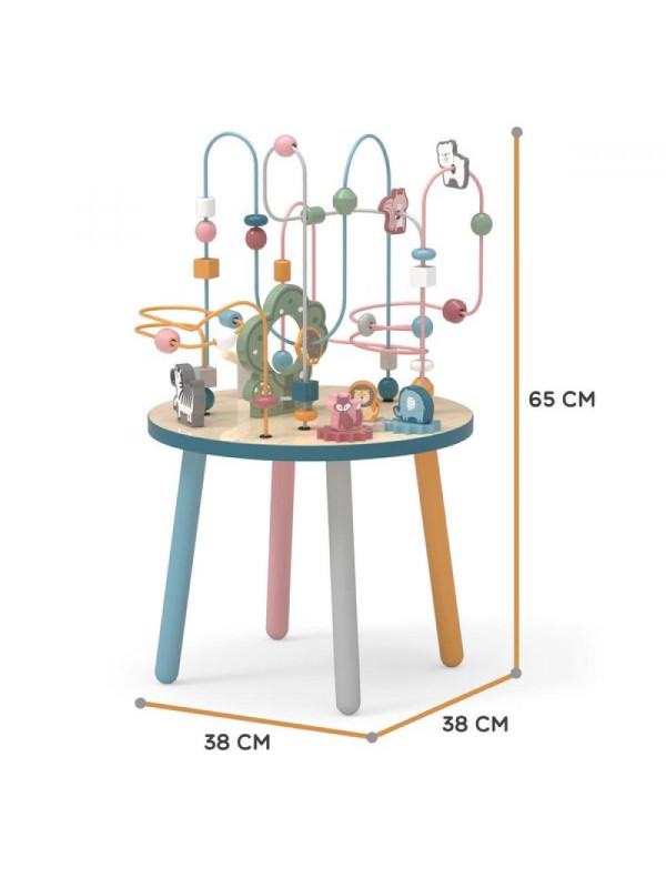 VIGA PolarB Drewniany Stolik Edukacyjny Manipulacyjny Przeplatanka Montessori