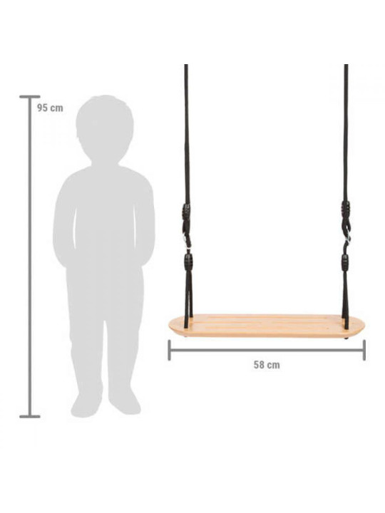 XL Huśtawka Drewniana "Black Line"