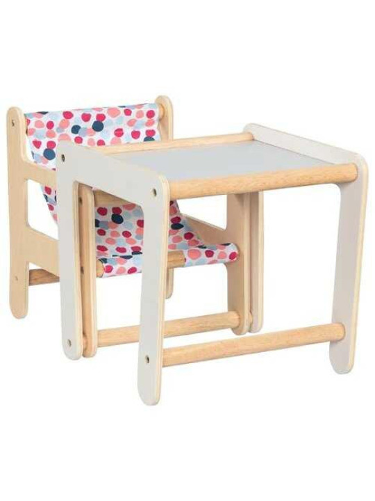 Doll's high chair with table, 2in1