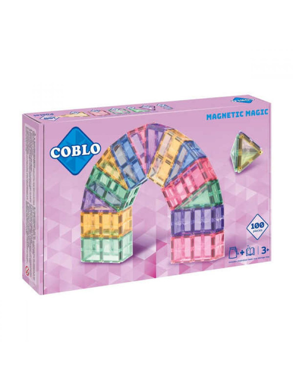 COBLO, magnetyczne klocki konstrukcyjne Pastel 100 elem.