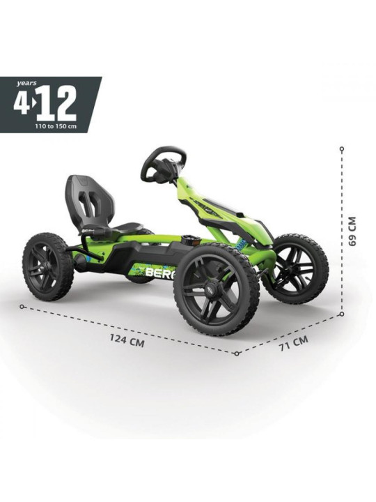 BERG Gokart na Pedały RALLY DRT GREEN BFR 4-12 lat do 60 kg