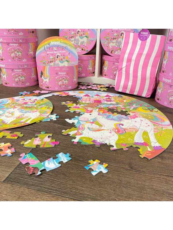 BOPPI, Puzzle okrągłe 58 cm - Jednorożce 150 elem.