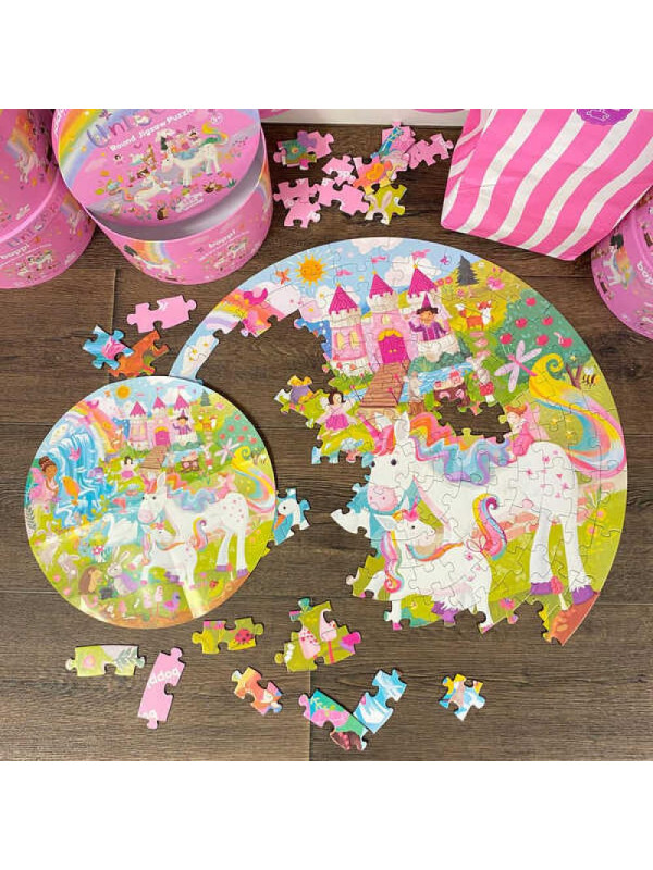 BOPPI, Puzzle okrągłe 58 cm - Jednorożce 150 elem.