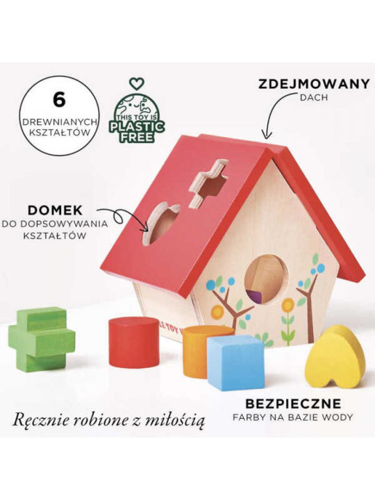 Sorter kształtów drewniany domek My little bird Le Toy Van