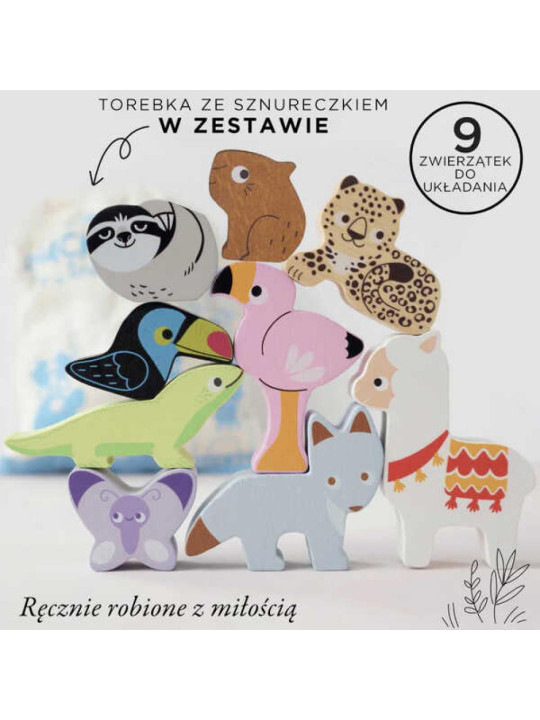 Gra zręcznościowa - Figurki zwierzątka drewniane  górskie  Le Toy Van