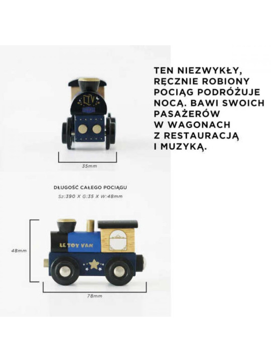 Drewniane pociągi niebieskie Twilight Le Toy Van