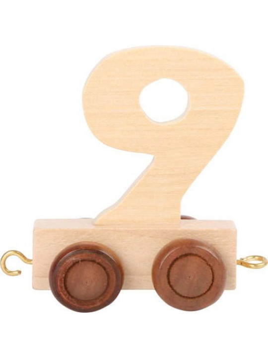 Wagon cyfra liczba 9  nauka liczenia small foot design- drewniana zabawka edukacyjna dla 3 latka