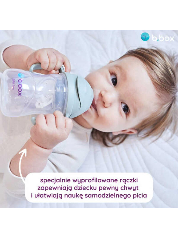 Bidon ze słomką 240 ml, szałwiowy, b.box