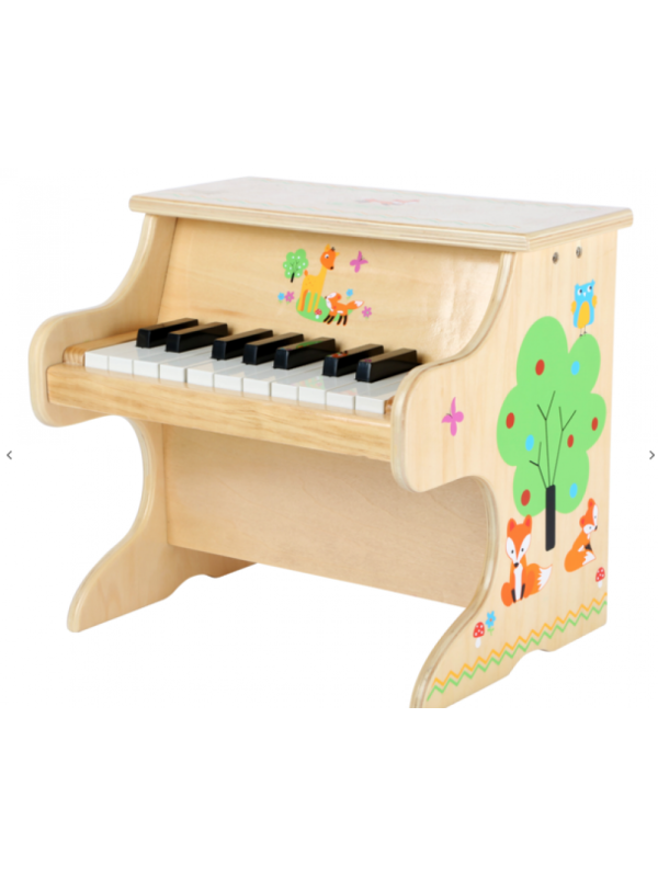 Pianino dla dziecka do zabawy lisek, zabawka monessori small foot design - drewniana zabawka muzyczna dla 3 latka