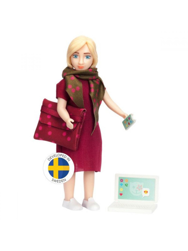 Lalka Mama Lundby z Komputerem