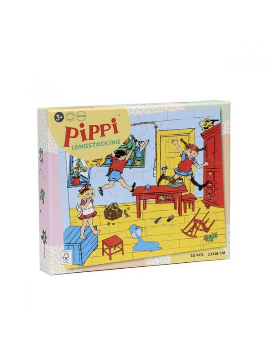 Drewniane puzzle 30 szt. Pippi