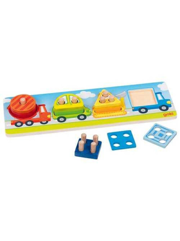 Shape sorting game vehicles