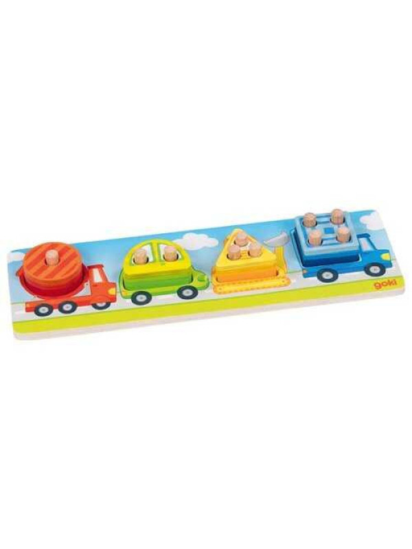 Shape sorting game vehicles