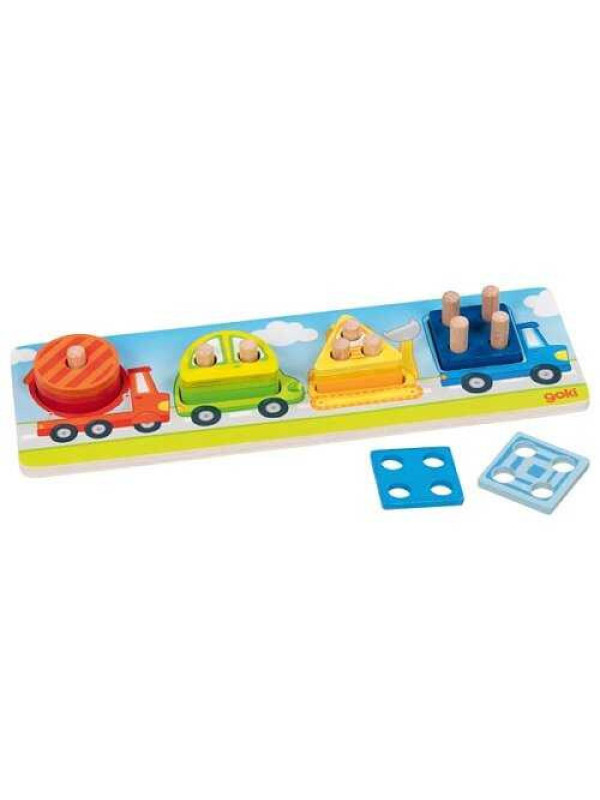 Shape sorting game vehicles