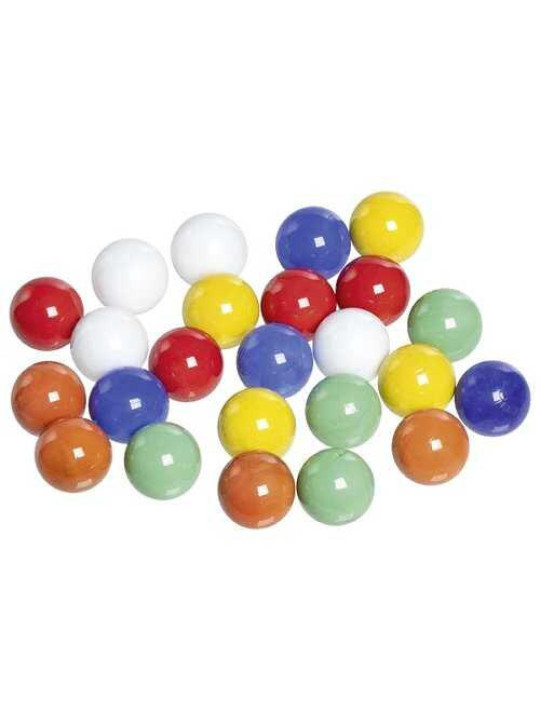 Glass marbles solid coloured - set of 6