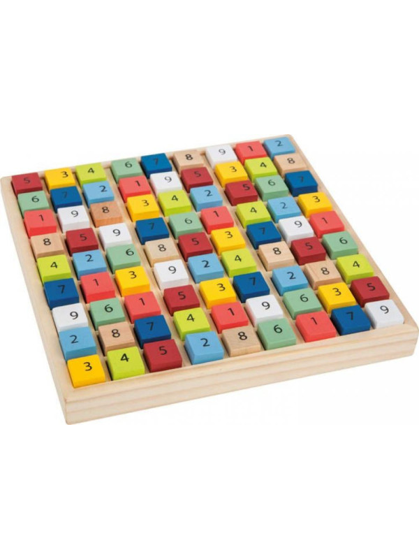 Sudoku gra logiczna dla dzieci, pomoce montessori small foot design - drewniana gra edukacyjna dla 6 latka