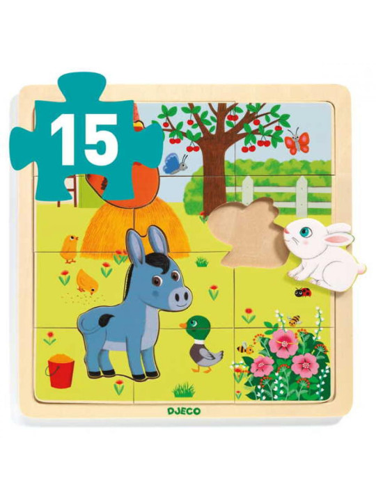 Edukacyjne puzzle drewniane FARMA DJ01814