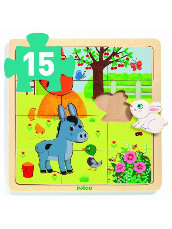 Edukacyjne puzzle drewniane FARMA DJ01814