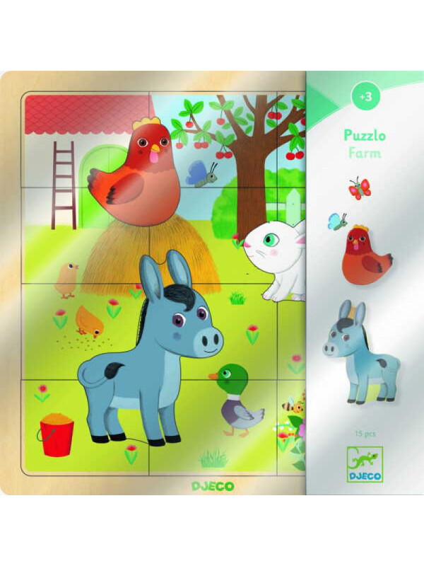 Edukacyjne puzzle drewniane FARMA DJ01814