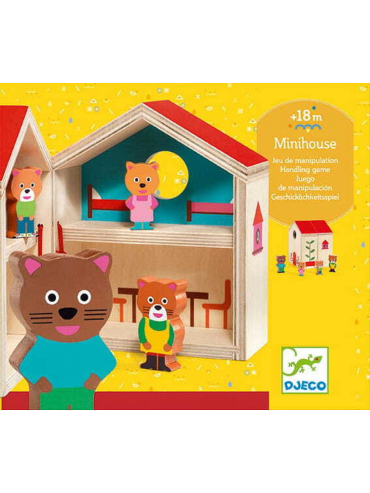 Drewniana zabawka mini domek DJ06385