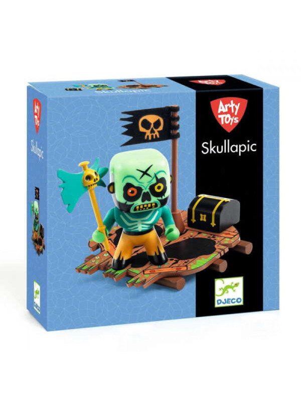 Figurka pirat Skullapic z tratwą i skarbem DJ06841