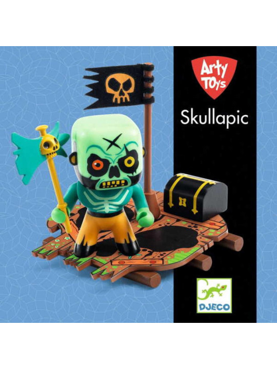 Figurka pirat Skullapic z tratwą i skarbem DJ06841