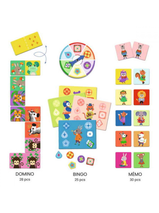 Gra edukacyjna: BINGO-MEMO-DOMINO DJ08143