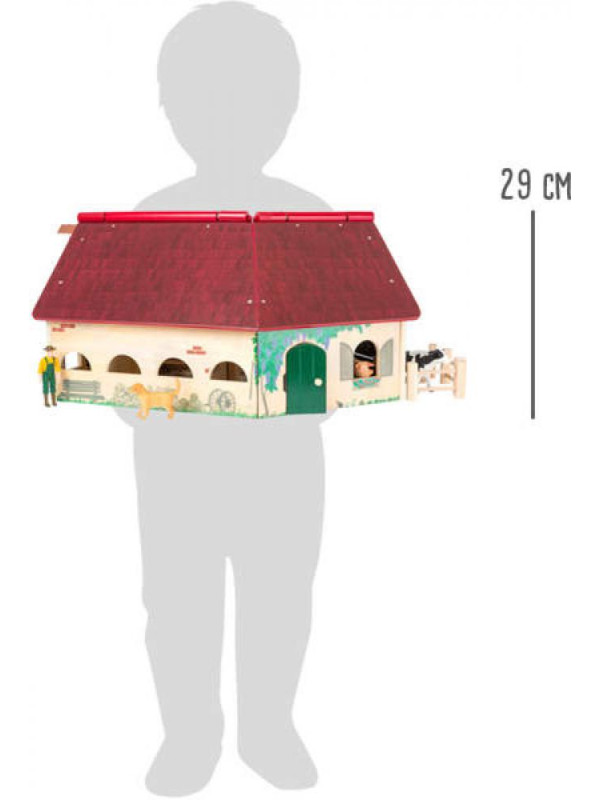 Farma drewniana do zabawy, gospodarstwo wiejskie, zagroda dla zwierząt, stajnia, figurki zwierząt  small foot design - drewnia