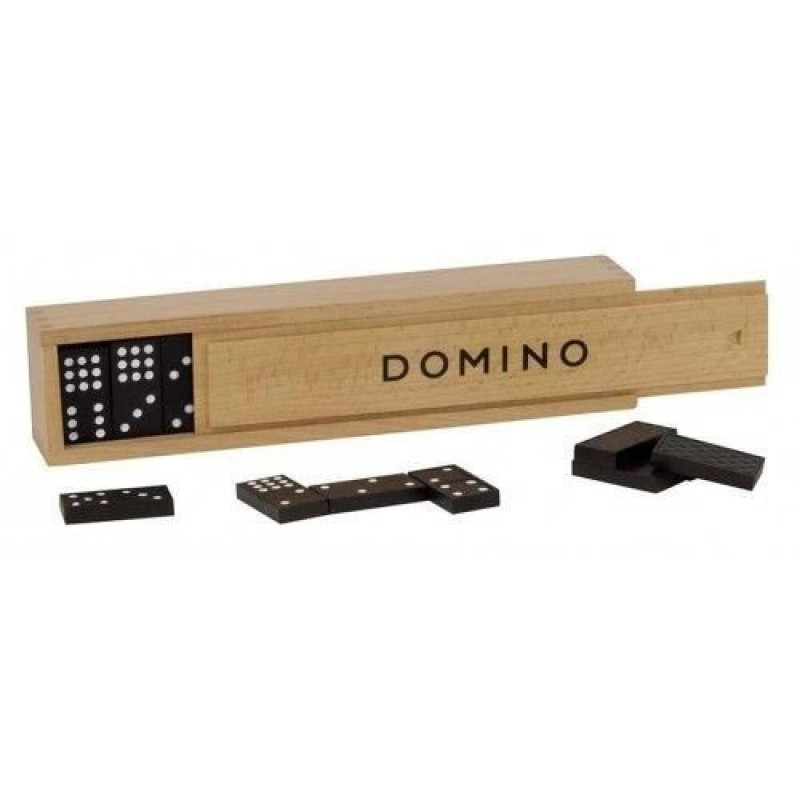 Domino w drewnianym pudełku dla dzieci pomoce montessori goki - drewniana gra planszowa, gra dla 4 latka, Zabawki drewniane  