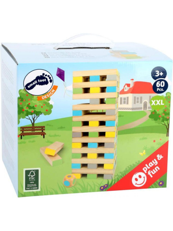 Wieża Jenga xxl drewniane dla dzieci small foot design - drewniana gra planszowa dla 3 latka