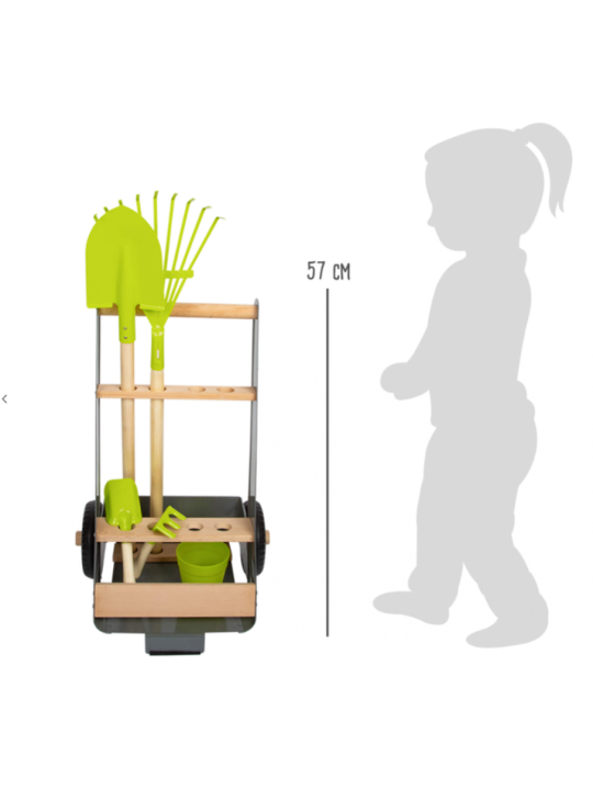 Zabawka dla małego ogrodnika 6  elementów w wózku  do zabawy small foot design - zabawki sportowe dla 3 latka