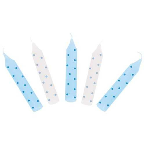 Set of birthday candles, blue dots (for GK