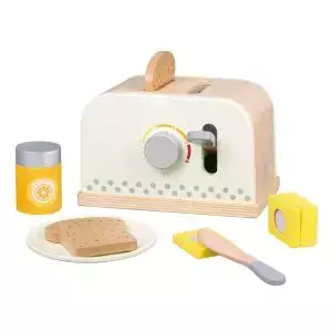 Biały drewniany toster dla dzieci - Przybory kuchenne New Classic Toys