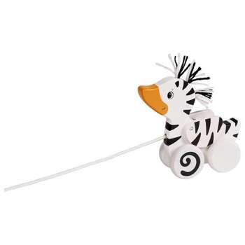 Pull-along animal, zebra-duck