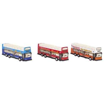 Sightseeing bus, die-cast, L= 18,3 cm - set of 12