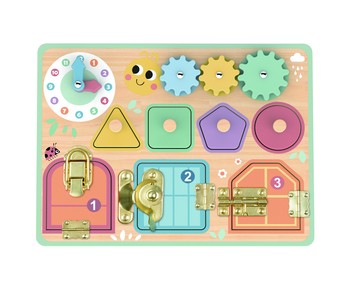 TOOKY TOY Tablica Manipulacyjna Zamki Zębatki Sorter Zegar