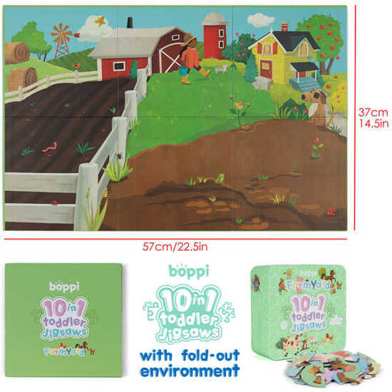 BOPPI, 10 w 1 progresywne pierwsze puzzle Farma 30 elem