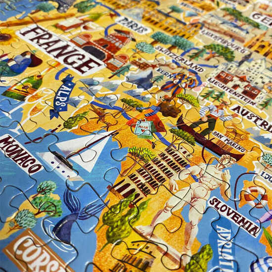 Bopster, ilustrowane puzzle 1000 el Mapa Europy