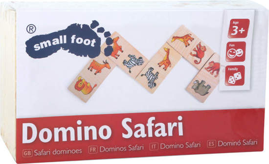 Domino dla dzieci w pudełku Safari, zabawka montessori