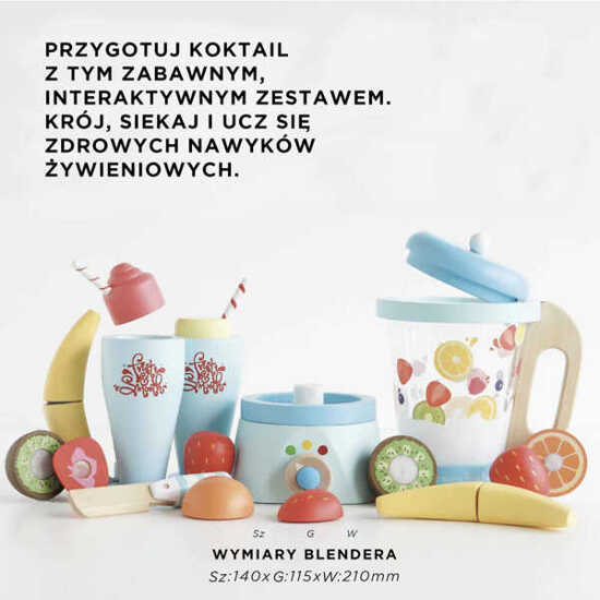 Drewniany blender z owocami na rzepy  „Fruit & Smooth” Le Toy Van