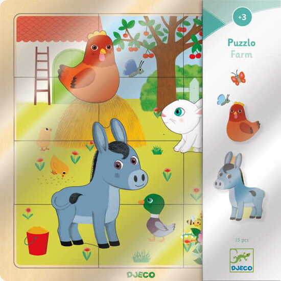 Edukacyjne puzzle drewniane FARMA DJ01814